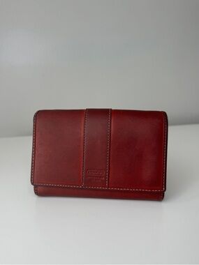 Vintage Coach Hampton Leather Wallet - Red